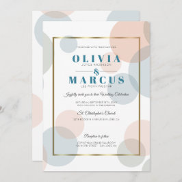 結婚のパステルモダン紙吹雪ドット 招待状