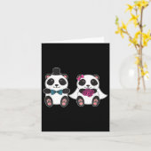 結婚のパンダの花嫁ハネムーン結婚したM カード (黄色い花)