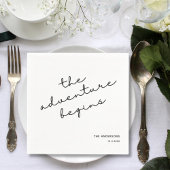 結婚のパーソナライズされたナプキン冒険が始まる スタンダードカクテルナプキン