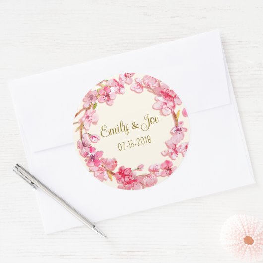 結婚のパーソナライズされた人 ラウンドシール (封筒)