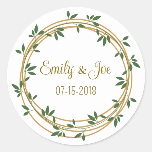 結婚のパーソナライズされた人 ラウンドシール (正面)