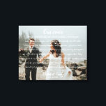 結婚のパーソナライズされた写真と誓いのキャンバスの印刷 キャンバスプリント<br><div class="desc">とエレガントモダンはパーソナライズされた結婚、あなたのテキストと一緒にカスタマイズすることができます写真とVowsキャンバス印刷このクリックテンプレートを修正するにはカスタマイズ、「IT」ボタンをクリックし、デザインツールを使用して下さい。このデザインに一致する他の製品については、グラフィックアートデザインストアをご覧ください。</div>