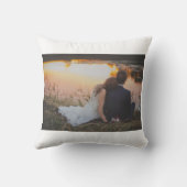 結婚のパーソナライズされた写真のラブネーム&日付ギフト クッション (裏面)