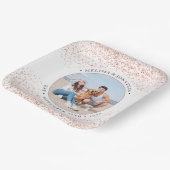 結婚のパーソナライズバラ金ゴールドグリッター写真広場 ペーパープレート (傾斜あり)