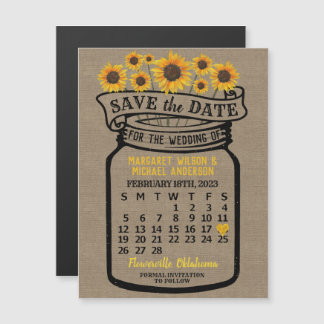 結婚のヒマワリJar 2023年2月Date Magnet