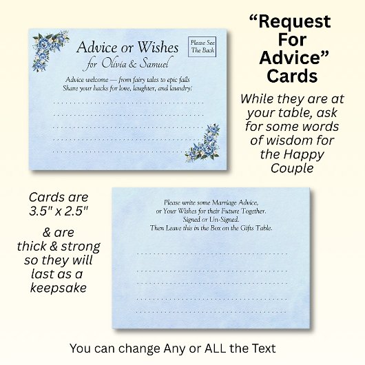結婚のヒントのお願い アドバイスカード