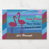 結婚のビーチアットデュスクレッズフラミングルフレーミング スパークリングワインラベル (シングルラベル)