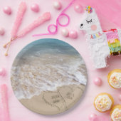 結婚のビーチハート ペーパープレート (パーティー)