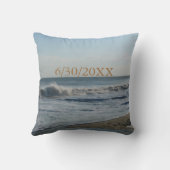 結婚のビーチ砂海ラブスロー クッション (裏面)