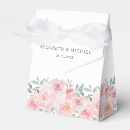 結婚のピンクのフローラ水の色ありがとう フェイバーボックス