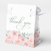 結婚のピンクのフローラ水の色ありがとう フェイバーボックス (裏面サイド)