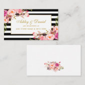 結婚のピンクの金ゴールドストライプのレジストリ挿入カード エンクロージャーカード (正面/裏面)