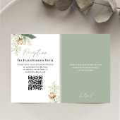 結婚のピーチ披露宴QRコードRSVP エンクロージャーカード