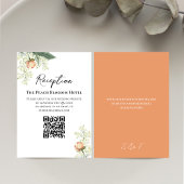 結婚のピーチ披露宴QRコードRSVP エンクロージャーカード