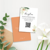 結婚のピーチ披露宴QRコードRSVP エンクロージャーカード