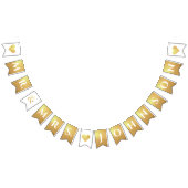 結婚のフェイク金ゴールドミセス名前をカスタムする7文字 バンティングフラッグ (全)