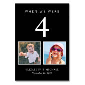 結婚のフォトおもしろいブラック テーブルナンバー (裏面)