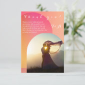 結婚のフォトアーチグラデーションサンセット サンキューカード (スタンド正面)