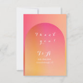 結婚のフォトアーチグラデーションサンセット サンキューカード (裏面)