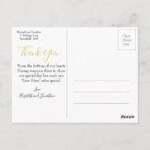 結婚のフォトグリーン金ゴールドインディアンスタイルありがとう ポストカード (裏面)