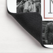 結婚のフォトコラージュモノグラムブラック&ホワイト マウスパッド (コーナー)