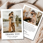 結婚のフォトシンプルエレガントサンキューカード サンキューカード