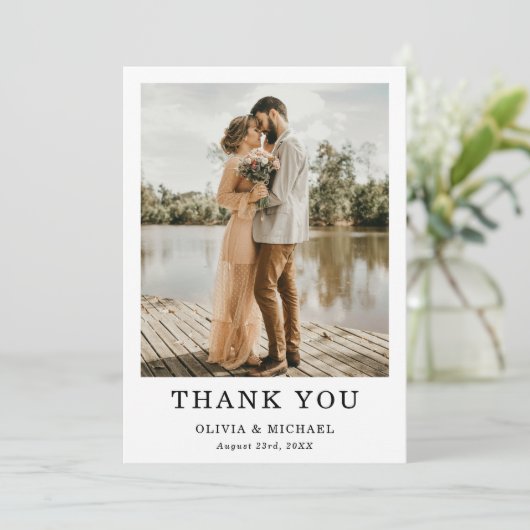 結婚のフォトシンプルエレガントサンキューカード サンキューカード (スタンド正面)