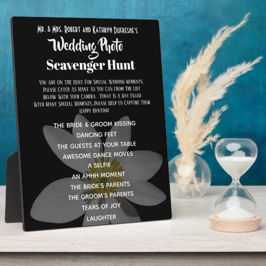 結婚のフォトスカベンジャー狩りブラック フォトプラーク (側面)