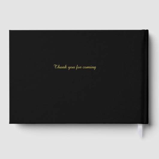 結婚のフォトフラワー金ゴールドのパーソナエレガントイズ ゲストブック (裏面)