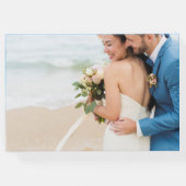 結婚のフォトブルービーチ海エレガントな結婚式 ゲストブック (裏面)