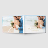 結婚のフォトブルービーチ海エレガントな結婚式 ゲストブック (全面)
