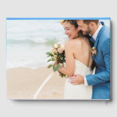 結婚のフォトブルービーチ海エレガントな結婚式 ゲストブック (裏面)