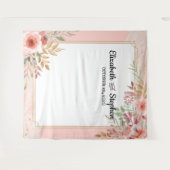 結婚のフォトブースモダンエレガント花 タペストリー (正面(横))