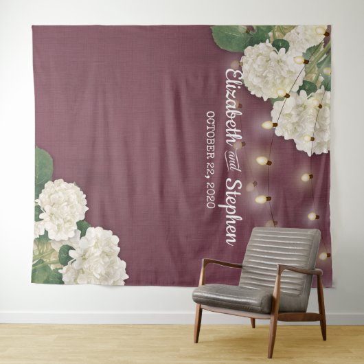 結婚のフォトブースBackflowers String Lights タペストリー (インサイチュ(横))