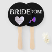 結婚のフォトブースProps Bride & Groom ハンドファン (正面&裏面)