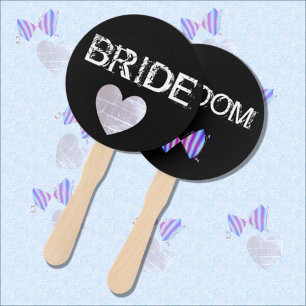 結婚のフォトブースProps Bride & Groom ハンドファン