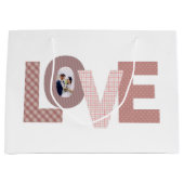 結婚のフォトラブ抱き枕 ラージペーパーバッグ (正面)