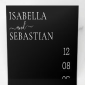 結婚のフォーマルBlack All 三つ折り招待状 (内部最初)