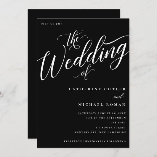 結婚のフモダンライ 招待状 (正面/裏面)