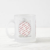結婚のフレーム(リングや輪とリボン) フロストグラスマグカップ (左)