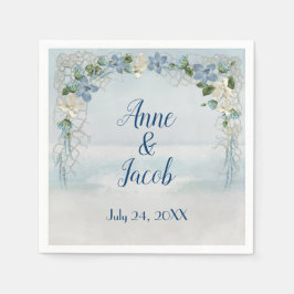 結婚のフローラアーチ海水色 スタンダードカクテルナプキン