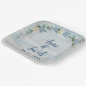 結婚のフローラアーチ海水色 ペーパープレート (傾斜あり)