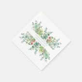 結婚のフローラエレガントの水の色の名前 スタンダードカクテルナプキン (角)