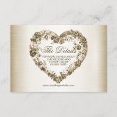 結婚のフローラゴールデン華美ハートフレームエレガント エンクロージャーカード (正面)