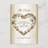 結婚のフローラゴールデン華美ハートフレームエレガント エンクロージャーカード (正面)