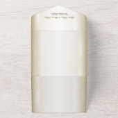 結婚のフローラゴールデン華美ハートフレームエレガント オールインワン招待状 (外側)