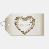 結婚のフローラゴールデン華美ハートフレームエレガント ギフトタグ (裏面横)