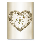 結婚のフローラゴールデン華美ハートフレームエレガント テーブルナンバー (正面)