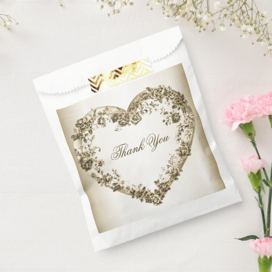 結婚のフローラゴールデン華美ハートフレームエレガント フェイバーバッグ (封をした状態)