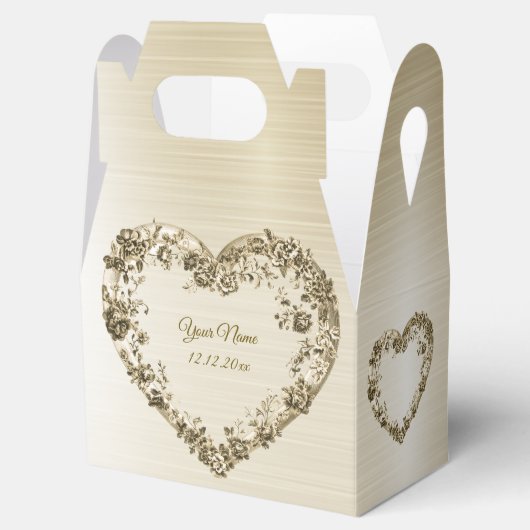 結婚のフローラゴールデン華美ハートフレームエレガント フェイバーボックス (オープン)